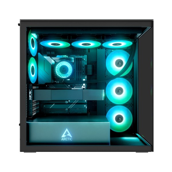 Arctic Xtender (Black) mirror black window w/o GPU vertical mount - Mid Tower Case w. A-RGB Fans