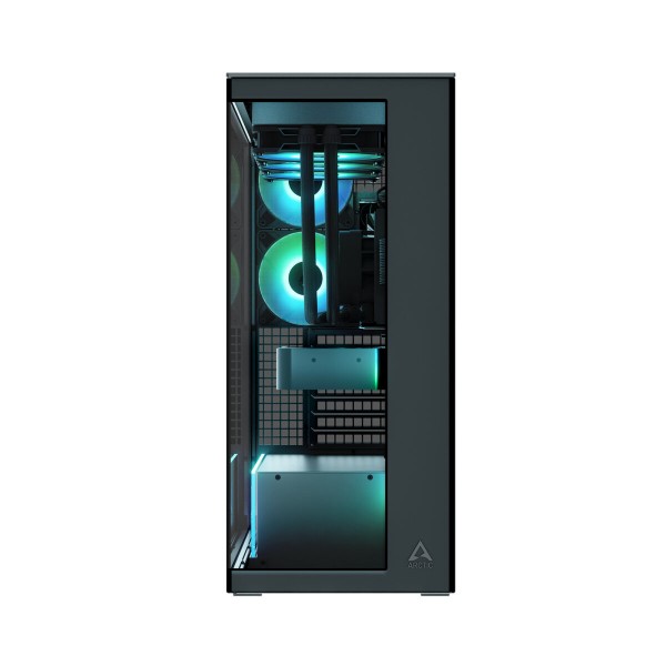Arctic Xtender (Black) mirror black window w/o GPU vertical mount - Mid Tower Case w. A-RGB Fans
