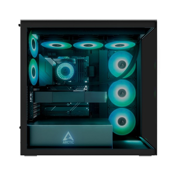 Arctic Xtender (Black) black window w/o GPU vertical mount - Mid Tower Case w. A-RGB Fans