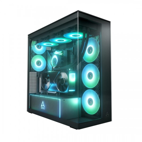 Arctic Xtender (Black) mirrow black window with GPU vertical mount - Mid Tower Case w. A-RGB Fans - Σύγκριση Προϊόντων
