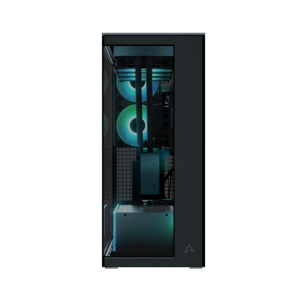 Arctic Xtender (Black) black window with GPU vertical mount - Mid Tower Case w. A-RGB Fans