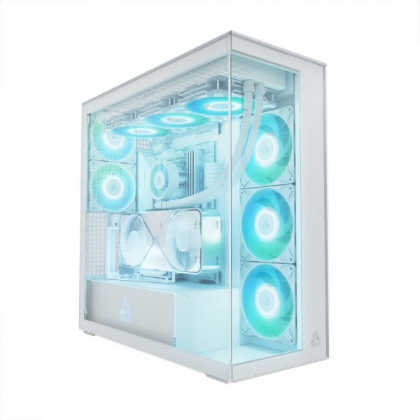 Arctic Xtender (White) transparent window with GPU vertical mount - Mid Tower Case w. A-RGB Fans - Σύγκριση Προϊόντων