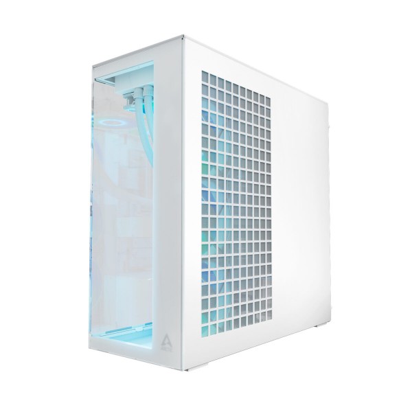 Arctic Xtender (White) transparent window w/o GPU vertical mount - Mid Tower Case w. A-RGB Fans