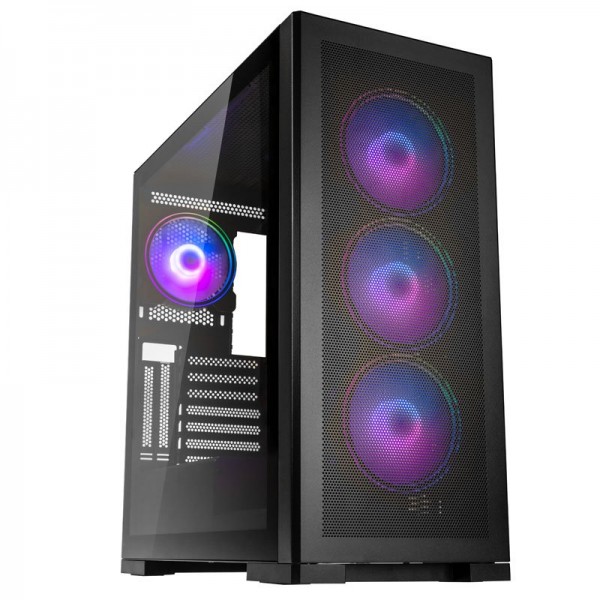 Kolink Unity Meshbay ARGB Midi ATX Tower Case - 400mm clearance (4 pre-installed fans & controller) - Cases