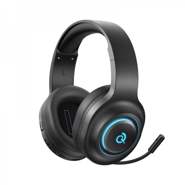 QCY Heroad V200 Wireless Quad Black - Bluetooth & WiFi & USB-A & USB-C RGB Gaming Headset PS4/PS5/PC - QCY