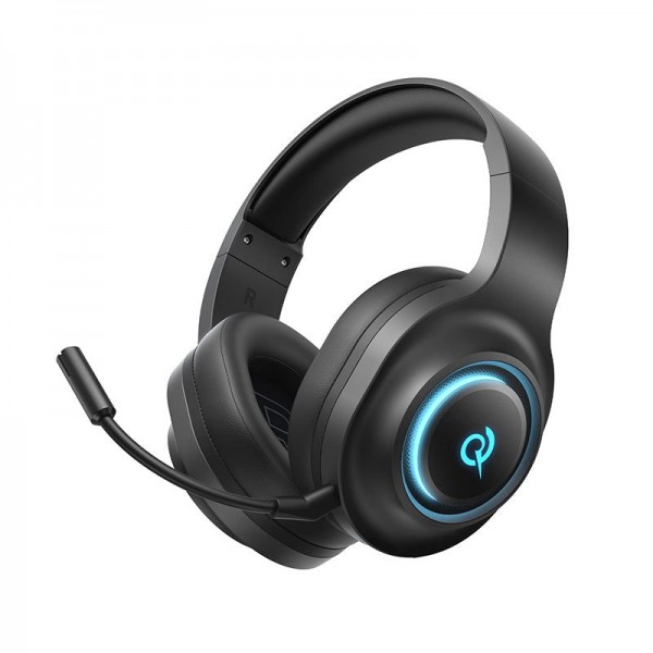 QCY Heroad V200 Wireless Quad Black - Bluetooth & WiFi & USB-A & USB-C RGB Gaming Headset PS4/PS5/PC - QCY