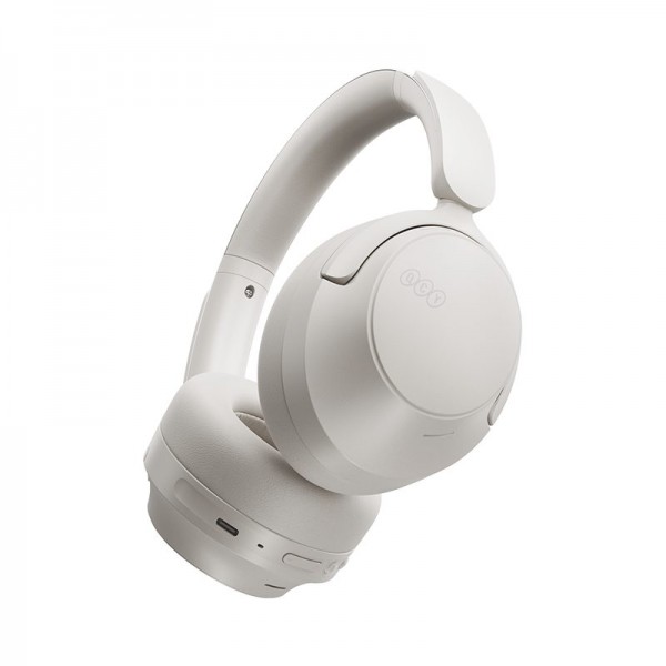 QCY H3S Headphones White - Type-C & Bluetooth 6.0 ANC iOS/Android Call Noise Cancelling Headset102h