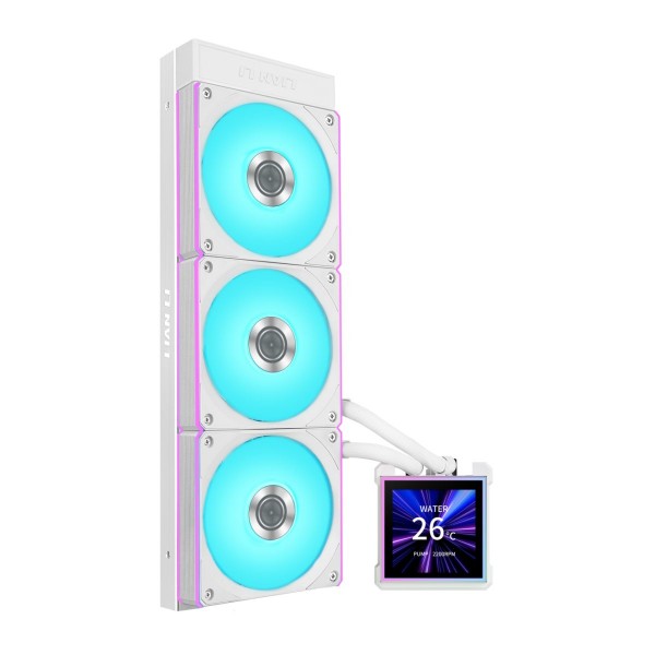 Lian Li Hydroshift II LCD-S 360CL White - RGB AIO CPU Cooler - 3.4" Screen - 1851/1700, AM5/AM4