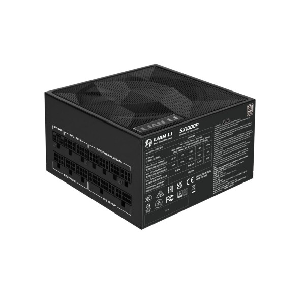 Lian Li SX 1000P Black - PLATINUM 1000W - ATX 3.1 - 12V-2x6 - Japanese Capacitor - 10 Years Warranty - 