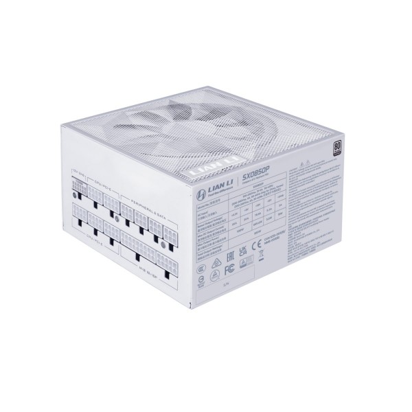 Lian Li SX 850P White - PLATINUM 850W - ATX 3.1 - 12V-2x6 - Japanese Capacitor - 10 Years Warranty - Power Supply