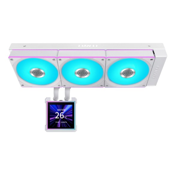 Lian Li Hydroshift II LCD-S 360CL White - RGB AIO CPU Cooler - 3.4" Screen - 1851/1700, AM5/AM4