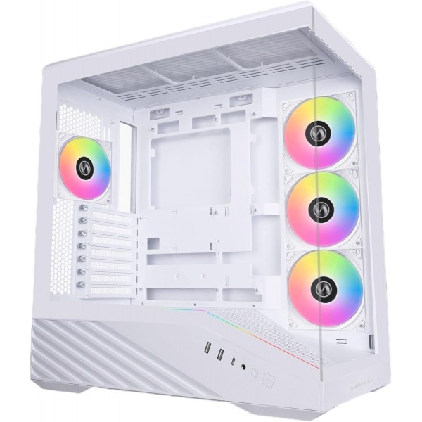 Lian Li Vector V100 White - 4 x 120mm ARGB - LED RGB Strip - Tempered Glass - ATX Case - 