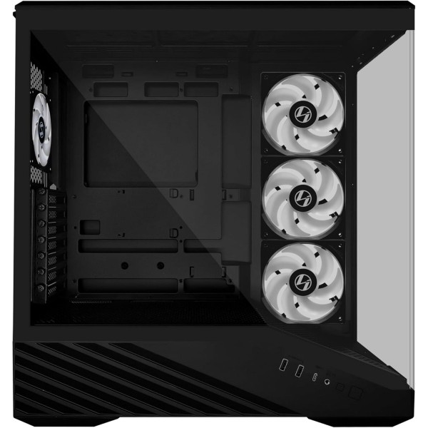 Lian Li Vector V100 Black - 4 x 120mm ARGB - LED RGB Strip - Tempered Glass - ATX Case - Cases