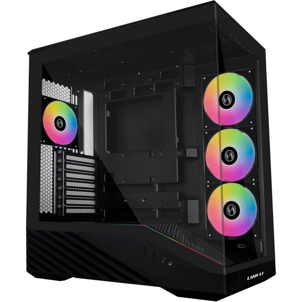 Lian Li Vector V100 Black - 4 x 120mm ARGB - LED RGB Strip - Tempered Glass - ATX Case - Cases
