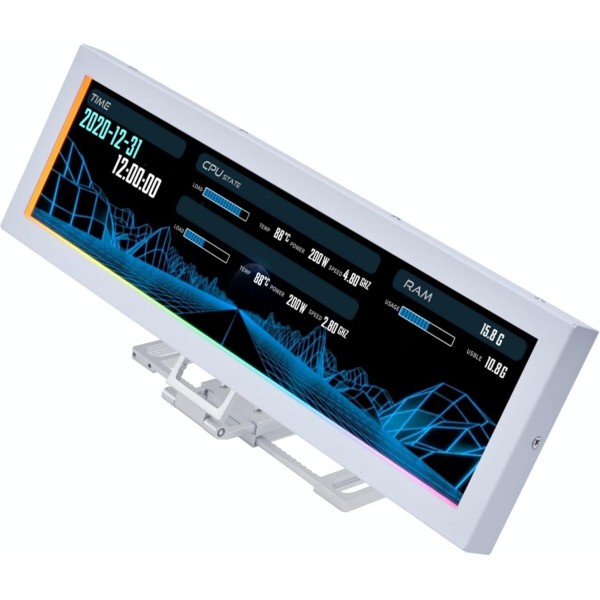 Lian Li 8.8" Universal Screen White - For Any PC - ARGB Frame - Display Panel - LCD Mini Monitor - Case Accessories