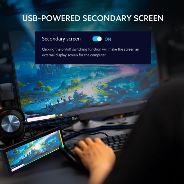 Lian Li 8.8" Universal Screen White - For Any PC - ARGB Frame - Display Panel - LCD Mini Monitor - Case Accessories