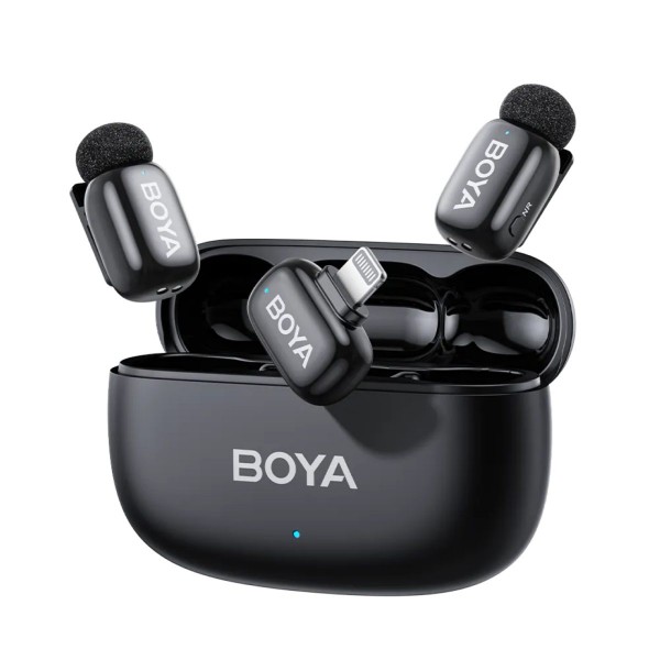 BOYA mini 2 iPhone Lightning - 2,4GHz 2mic Wireless AI-ANC Mic w. Charging Box Mono/stereo/safety-tr - BOYA