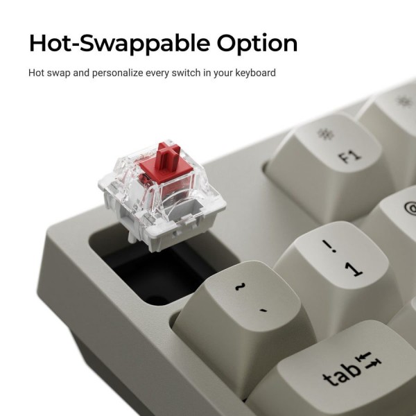 Keychron C1 Pro (C1PX-M3) QMK/VIA Mechanical Brown Sw. - 8K Polling Rate Hot Swap. 80% US Retro RGB