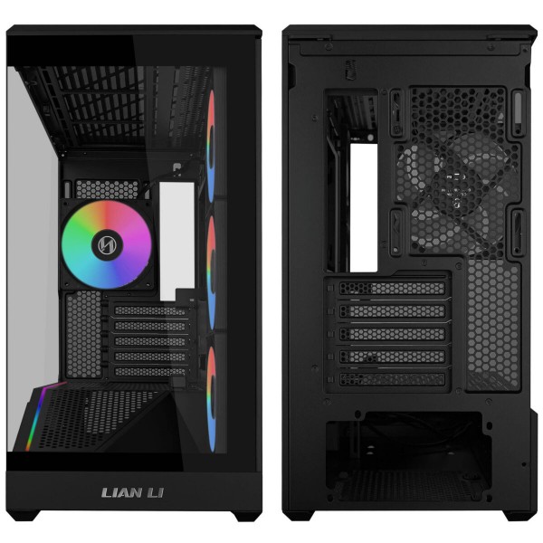 Lian Li Vector V100 Mini Black - 4 x 120mm ARGB - Mini/Micro ATX - LED RGB Strip - Tempered Glass