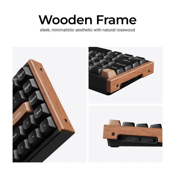 Keychron K6 HE (K6H-F1) Special Wood Edition Wireless Magnetic Hall Effect RGB Keyboard 65% US