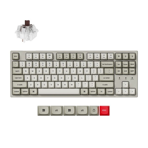 Keychron C1 Pro (C1PX-M3) QMK/VIA Mechanical Brown Sw. - 8K Polling Rate Hot Swap. 80% US Retro RGB - Σύγκριση Προϊόντων