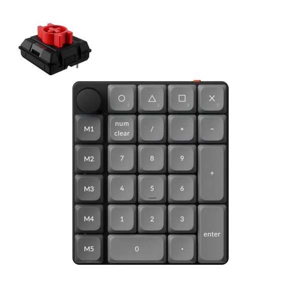 Keychron K0 Max (K0M-H1) QMK Wireless Custom Num Pad Mechanical Low Profile Red Switch RGB Hot-Swap - Gaming Keyboard