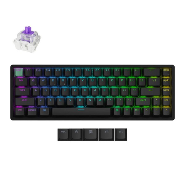 Keychron K6 HE (K6H-J1) Shine-Through Wireless Magnetic Hall Effect RGB Keyboard 65% US Layout - Gaming Keyboard