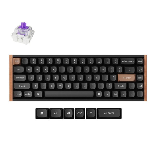 Keychron K6 HE (K6H-F1) Special Wood Edition Wireless Magnetic Hall Effect RGB Keyboard 65% US - Gaming Keyboard