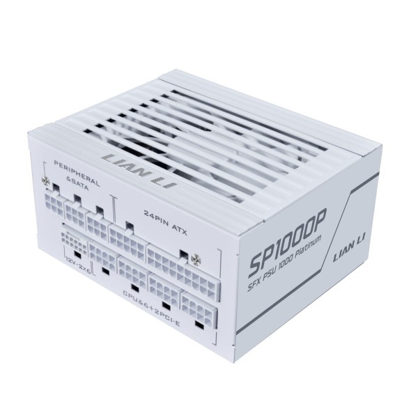 LIAN LI SP1000P White - 1000W 80+ Platinum PSU - 10 Years Warranty - 12V-2x6 - Japanese Capacitors - 