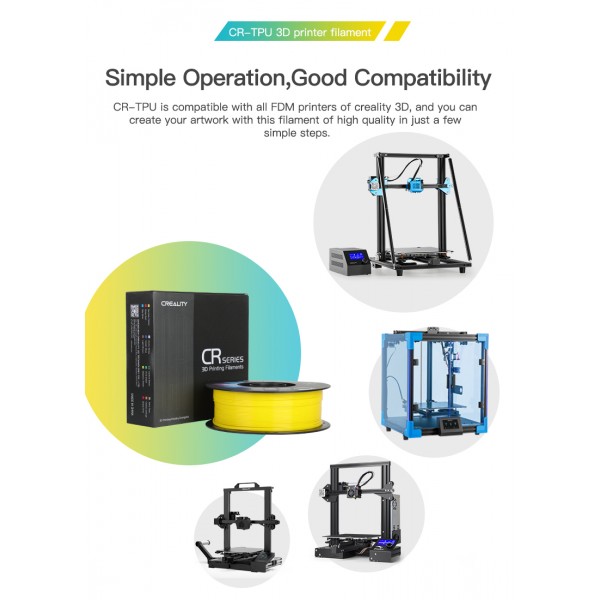 Creality CR-TPU Red 3d Printer Soft Adhesive material Filament 1kg 1.75