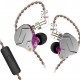 KZ ZSN PRO Purple Mic - IEM 3,5 In Ear Monitor Earphones, Dynamic Hybrid Dual Driver 1BA+1DD