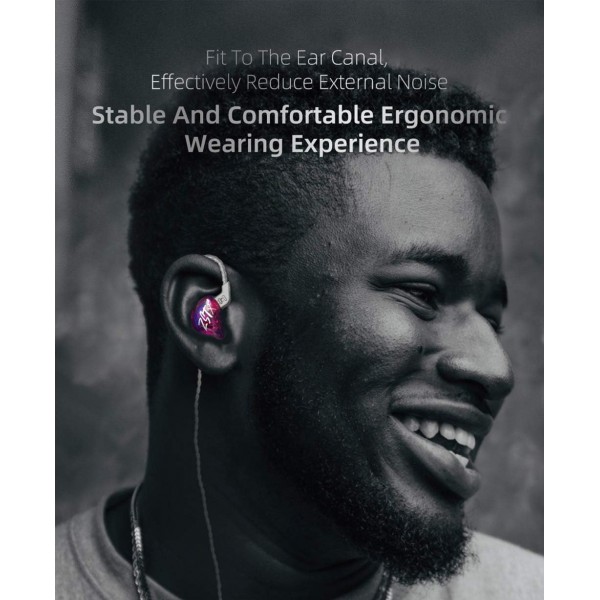 KZ ZST X Black With Mic - IEM 3,5 In Ear Monitor Earphones, Dynamic Hybrid Dual Driver 1BA+1DD,  2x
