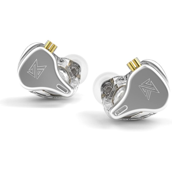 KZ DQ6 Silver With Mic - IEM 3,5 HBB Tuned Improved In Ear Monitor Earphones, 3DD Dynamic - 
