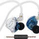 KZ ZS10 PRO Blue With Mic - IEM 3,5 Musician In Ear Monitor Earphones, 4BA+1DD 5 Driver 10mm, metal