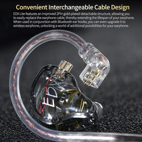 KZ EDX LITE Transparent Grey NO MIC - IEM 3,5 In Ear Monitor Earphones, Super-Linear, HIFI bass, Noi - Σύγκριση Προϊόντων