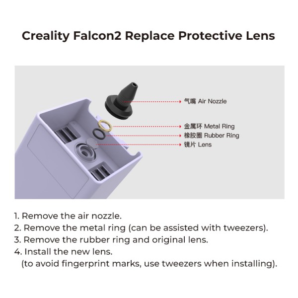 Creality Creality Falcon2 Replace Protective Lens for Falcon2 series