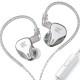 KZ DQ6 Silver With Mic - IEM 3,5 HBB Tuned Improved In Ear Monitor Earphones, 3DD Dynamic