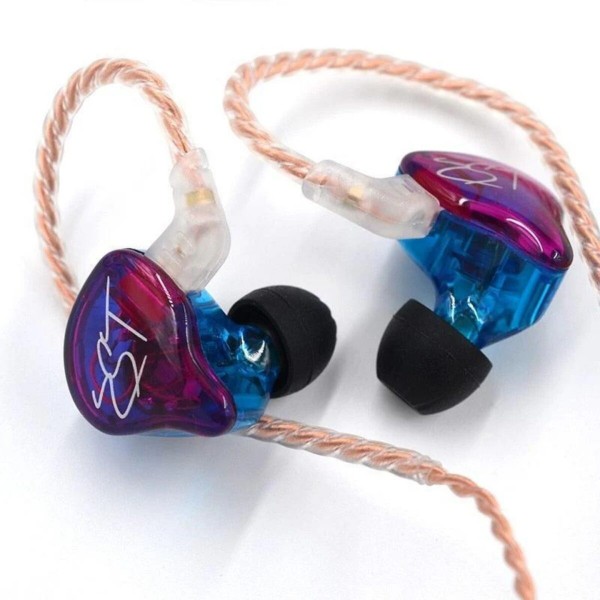 KZ ZST Purple No Mic - IEM 3,5 In Ear Monitor Earphones, Dynamic Hybrid Dual Driver 1BA+1DD - KZ