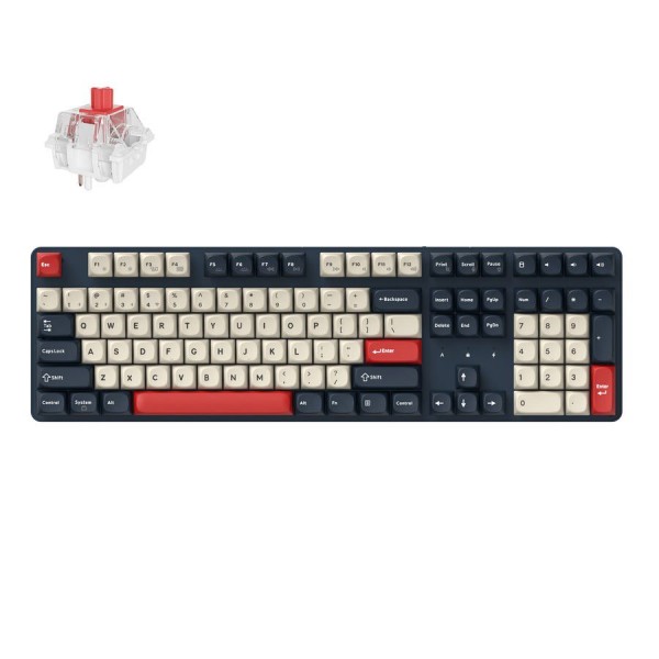 Keychron J5 (KJ5-H1Z) QMK Wireless Mechanical Keyboard Red Switch Hot-Swap RGB 100% US Dark Blue - Gaming Keyboard