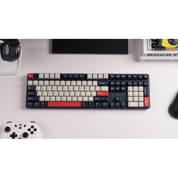 Keychron J5 (KJ5-H1Z) QMK Wireless Mechanical Keyboard Red Switch Hot-Swap RGB 100% US Dark Blue - Gaming Keyboard