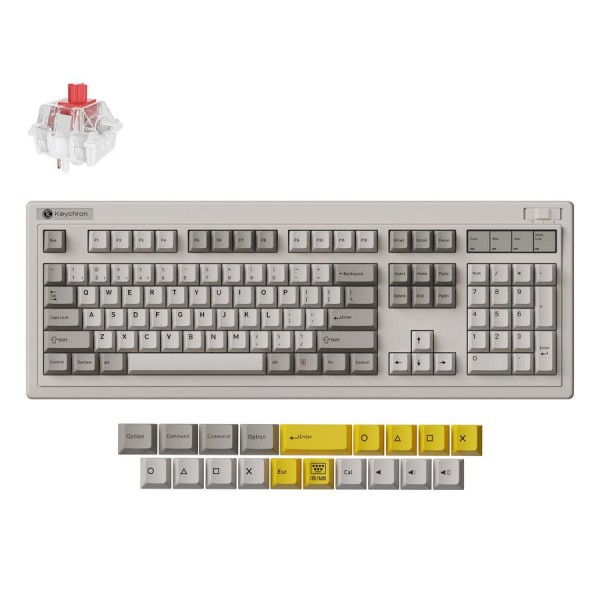 Keychron R6 (R6-M1) QMK Wireless Mechanical Keyboard Red Switch Hot-Swap RGB 100% US Retro - 
