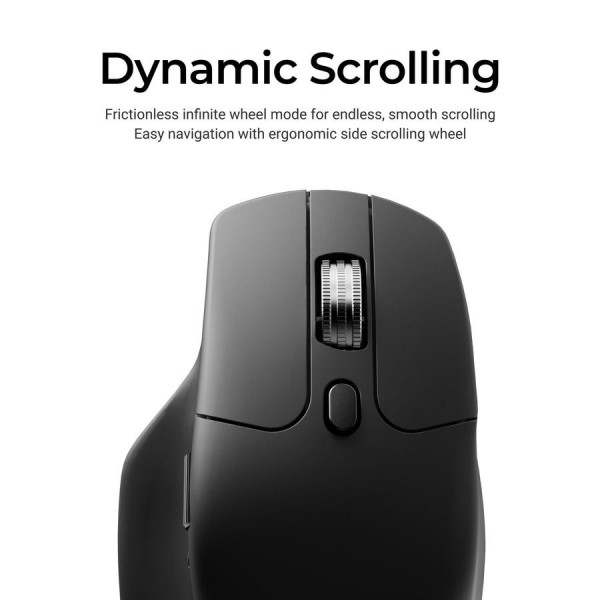 Keychron M6 (M6S-A72) Wireless Ergonomic Optical Mouse 1000hz Polling Rate Black - Keychron