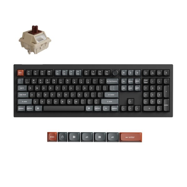 Keychron V6 Ultra (V6U-D3) QMK/VIA 8K Wireless Custom Mechanical Keyboard Brown Switch RGB 100% US - Gaming Keyboard