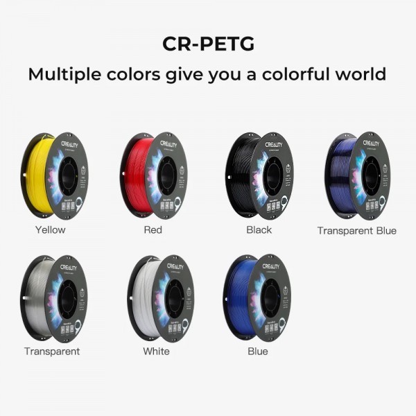 Creality CR-PETG Yellow 3D Printer Filament, Hard Glossy, Tensile Str. 49MPA, 1 kg Spool1.80