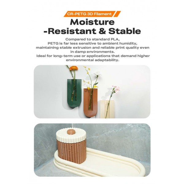 Creality CR-PETG Yellow 3D Printer Filament, Hard Glossy, Tensile Str. 49MPA, 1 kg Spool1.80