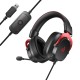QCY Heroad VT200 Pro 7.1 Red USB PlayStation & PC Gaming Headset 53mm Metal Headband PS4/PS5/PC