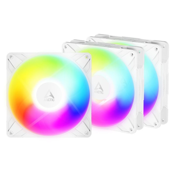 ARCTIC P14 Pro REVERSE A-RGB (White) - 3 Pack - 140mm Case Fan - fluid dynamic- 2650 RPM - PWM - 
