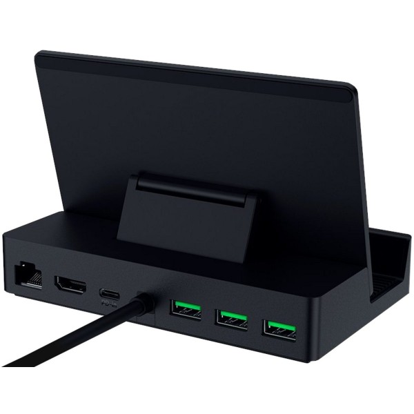Razer Handheld Dock Chroma - Steam Deck, Switch 2, Smartphones, Tablets - USB C/USB A/HDMI/GbE/100W - 