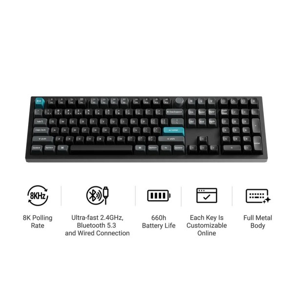 Keychron Q6 Ultra (Q6U-M3) ZMK RGB 8K Wireless Custom Mechanical Keyboard-Brown Switch 100% US - Gaming Keyboard