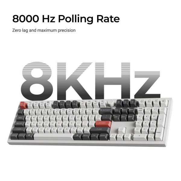 Keychron Q6 Ultra (Q6U-P1) ZMK RGB 8K Wireless Custom Mechanical Keyboard-Red Switch 100% US White